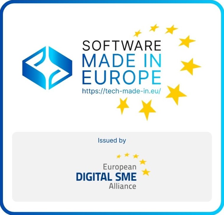 Software Made in Europe, gecertificeerd door de European Digital SME Alliance